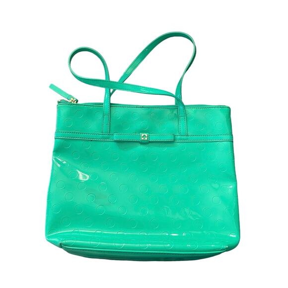 Vintage Spring Kate Spade Camelia Jeralyn Bow Green polka dot Shoulder Bag - Picture 1 of 6